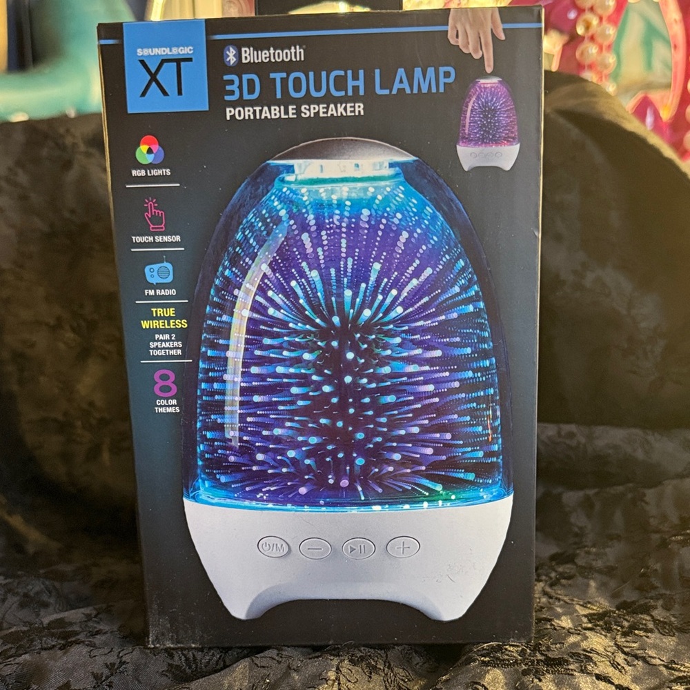 Bluetooth 3D Touch Lamp Portable Speaker - Blue and White